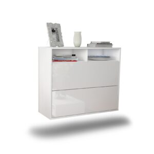 Sideboard Spring Valley | hängend | Korpus Weiß | Front in Hochglanz Weiß | 92x79x35cm (BxHxT)