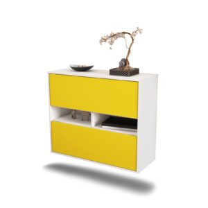 Sideboard Jackson | hängend | Korpus Weiß | Front in Gelb | 92x79x35cm (BxHxT)