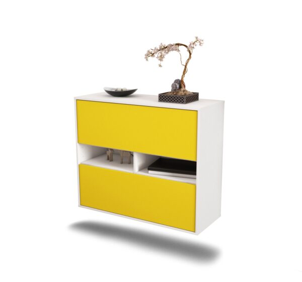 Sideboard Jackson | hängend | Korpus Weiß | Front in Gelb | 92x79x35cm (BxHxT)