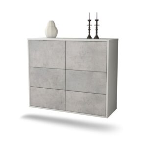 Sideboard Worcester, Beton, hängend (92x79x35cm)