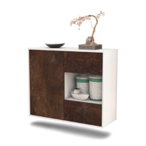 Sideboard Brownsville | hängend | Korpus Weiß | Front in Rost Optik | 92x79x35cm (BxHxT)