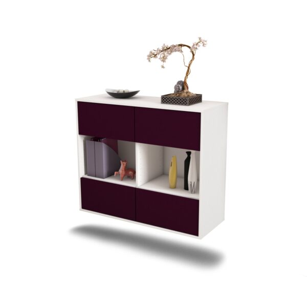 Sideboard Providence | hängend | Korpus Weiß | Front in Lila | 92x79x35cm (BxHxT)