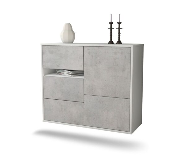 Sideboard Ontario, Beton, hängend (92x79x35cm)