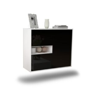 Sideboard Santa Clarita, Schwarz, hängend (92x79x35cm)