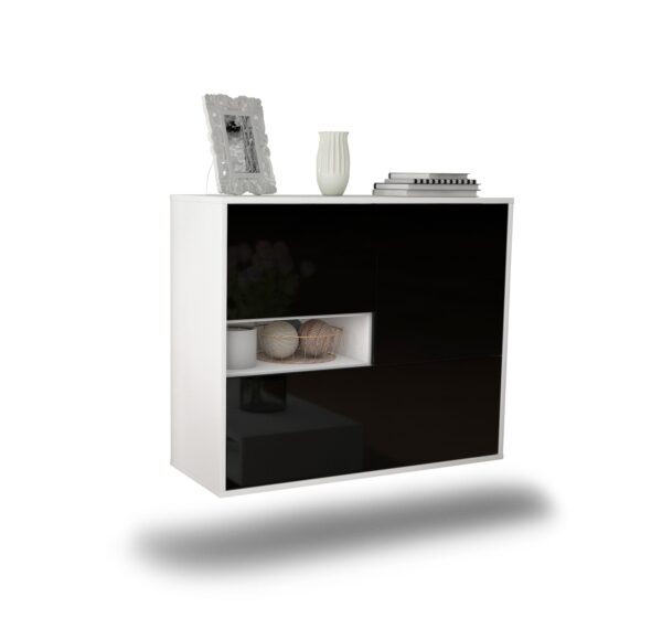 Sideboard Santa Clarita, Schwarz, hängend (92x79x35cm)