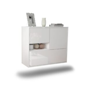 Sideboard Santa Clarita | hängend | Korpus Weiß | Front in Hochglanz Weiß | 92x79x35cm (BxHxT)