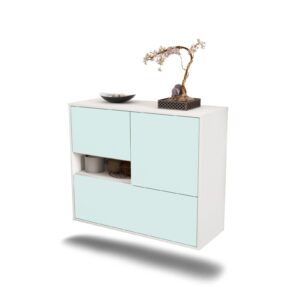 Sideboard Santa Clarita | hängend | Korpus Weiß | Front in Mint | 92x79x35cm (BxHxT)