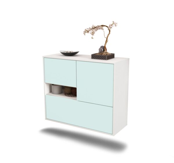 Sideboard Santa Clarita | hängend | Korpus Weiß | Front in Mint | 92x79x35cm (BxHxT)