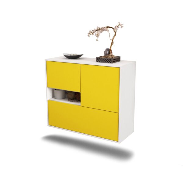 Sideboard Santa Clarita, Gelb, hängend (92x79x35cm)