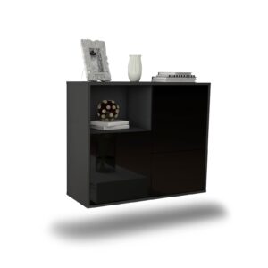 Sideboard Boise, Schwarz, hängend (92x79x35cm)