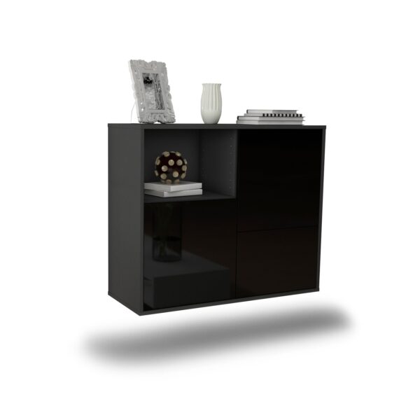 Sideboard Boise, Schwarz, hängend (92x79x35cm)