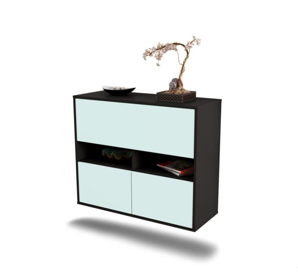 Sideboard San Bernardino | hängend | Korpus Anthrazit | Front in Mint | 92x79x35cm (BxHxT)
