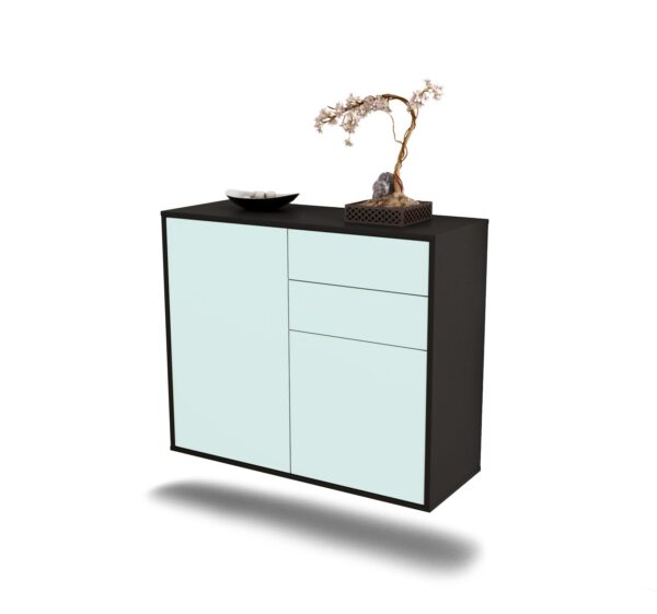 Sideboard Huntington Beach | hängend | Korpus Anthrazit | Front in Mint | 92x79x35cm (BxHxT)