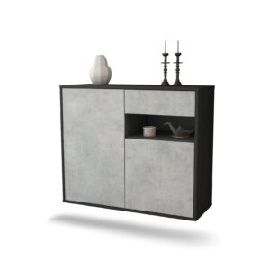 Sideboard Augusta, Beton, hängend (92x79x35cm)