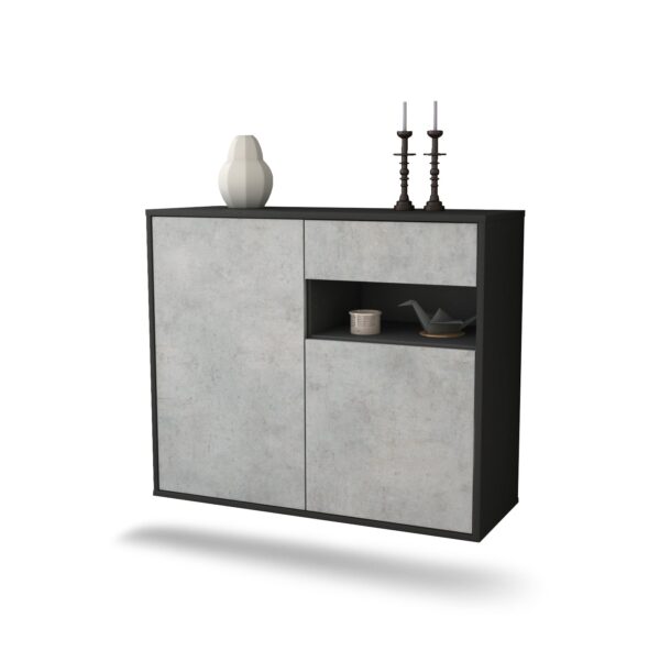 Sideboard Augusta, Beton, hängend (92x79x35cm)
