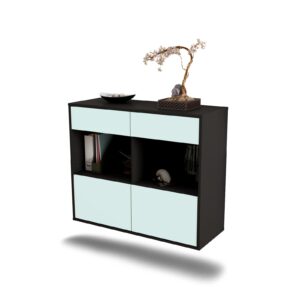 Sideboard Mobile | hängend | Korpus Anthrazit | Front in Mint | 92x79x35cm (BxHxT)