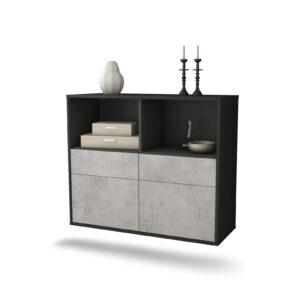 Sideboard Moreno Valley, Beton, hängend (92x79x35cm)