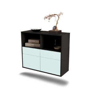 Sideboard Moreno Valley | hängend | Korpus Anthrazit | Front in Mint | 92x79x35cm (BxHxT)
