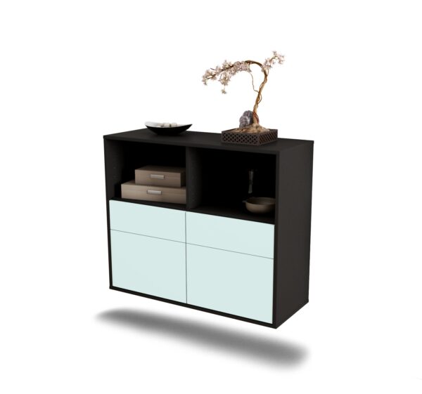 Sideboard Moreno Valley | hängend | Korpus Anthrazit | Front in Mint | 92x79x35cm (BxHxT)