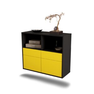 Sideboard Moreno Valley, Gelb, hängend (92x79x35cm)