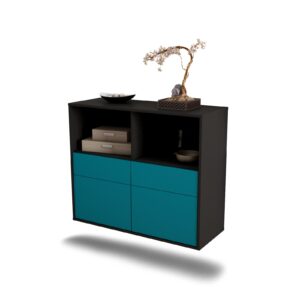 Sideboard Moreno Valley, Türkis, hängend (92x79x35cm)