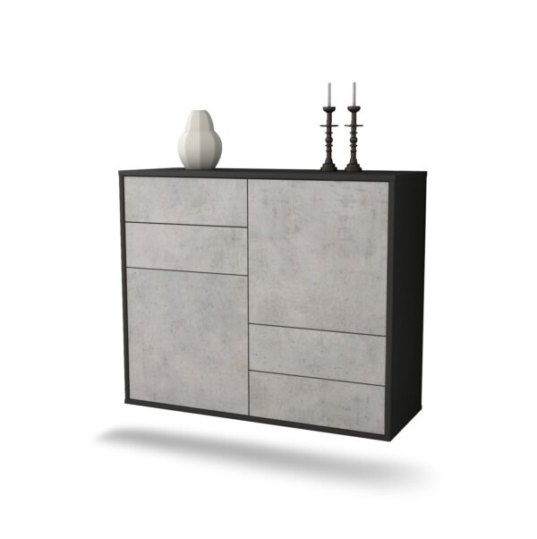 Sideboard Little Rock, Beton, hängend (92x79x35cm)