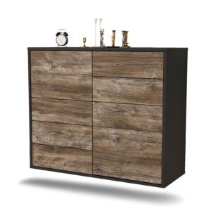 Sideboard Paradise | hängend | Korpus Anthrazit | Front in Treibholz Holz Optik | 92x79x35cm (BxHxT)