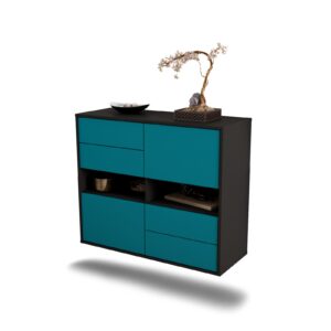 Sideboard Oxnard, Türkis, hängend (92x79x35cm)