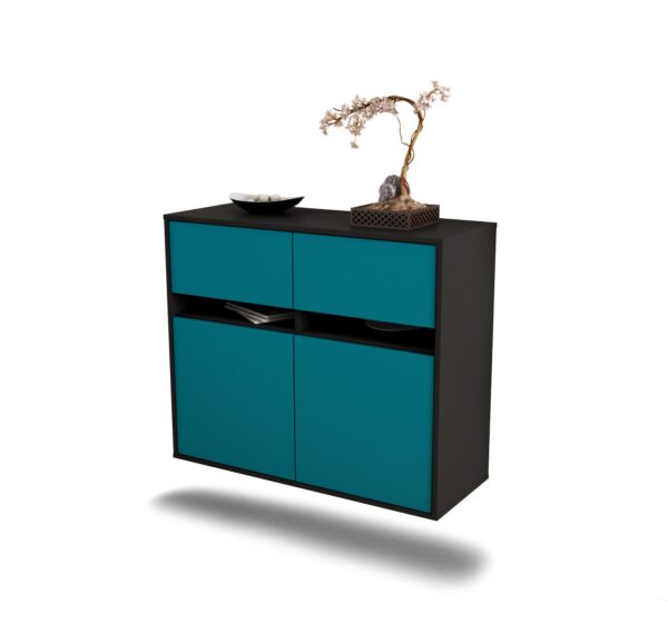 Sideboard Fort Lauderdale, Türkis, hängend (92x79x35cm)