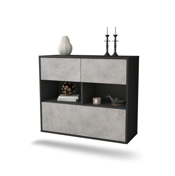 Sideboard Newport News, Beton, hängend (92x79x35cm)