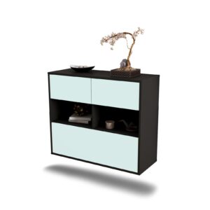 Sideboard Newport News | hängend | Korpus Anthrazit | Front in Mint | 92x79x35cm (BxHxT)