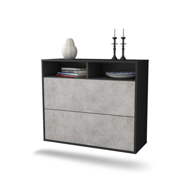 Sideboard Spring Valley, Beton, hängend (92x79x35cm)
