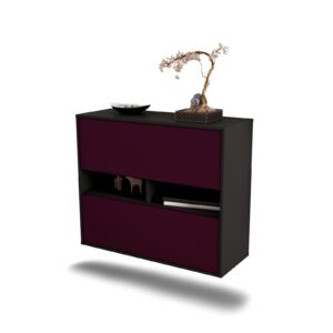 Sideboard Jackson | hängend | Korpus Anthrazit | Front in Lila | 92x79x35cm (BxHxT)