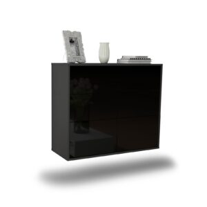 Sideboard Tempe, Schwarz, hängend (92x79x35cm)