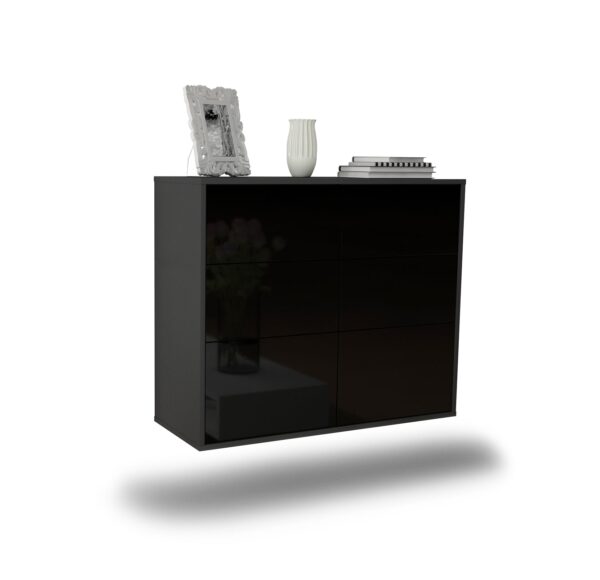 Sideboard Tempe, Schwarz, hängend (92x79x35cm)