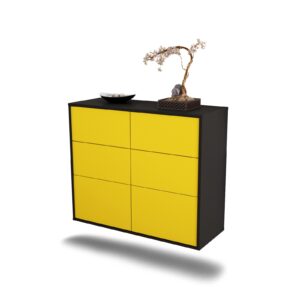 Sideboard Tempe, Gelb, hängend (92x79x35cm)