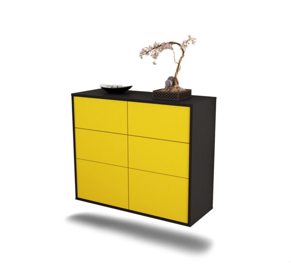 Sideboard Tempe, Gelb, hängend (92x79x35cm)