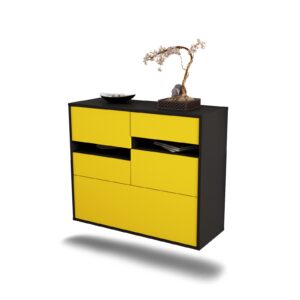 Sideboard Fayetteville, Gelb, hängend (92x79x35cm)