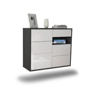 Sideboard Huntsville, Weiß, hängend (92x79x35cm)