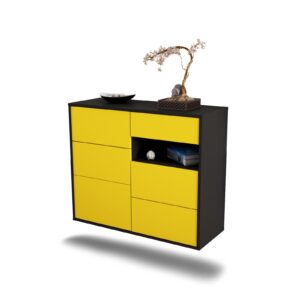 Sideboard Huntsville, Gelb, hängend (92x79x35cm)