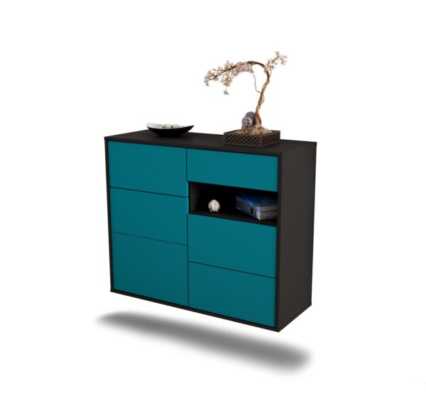 Sideboard Huntsville, Türkis, hängend (92x79x35cm)