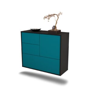 Sideboard Rancho Cucamonga, Türkis, hängend (92x79x35cm)