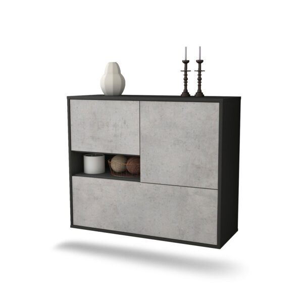 Sideboard Santa Clarita, Beton, hängend (92x79x35cm)