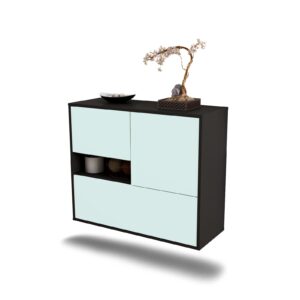 Sideboard Santa Clarita | hängend | Korpus Anthrazit | Front in Mint | 92x79x35cm (BxHxT)