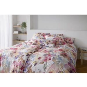Elegante Mako Batist Bettwäsche Bloom 2332-11 Blumen Aquarell 135x200