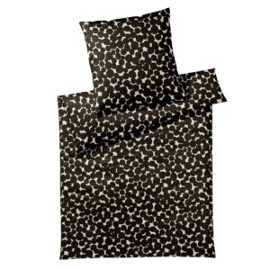 Elegante Mako Satin Bettwäsche Pebbles 2431-09 Kreise schwarz 135x200