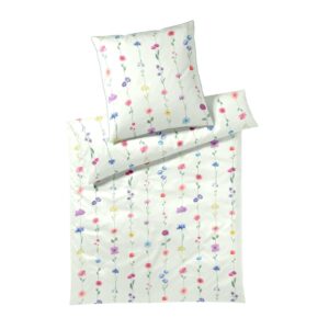 Elegante Mako Satin Bettwäsche Flower Show 24526-4 Blumen Mint 135x200
