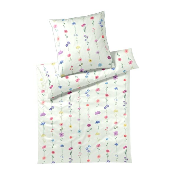Elegante Mako Satin Bettwäsche Flower Show 24526-4 Blumen Mint 135x200