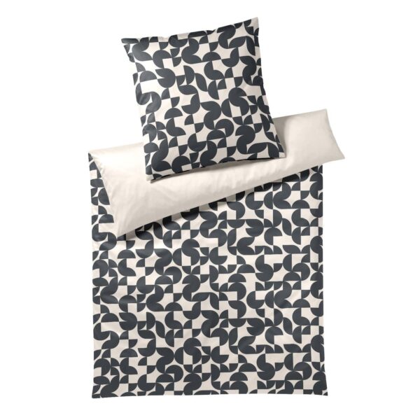 Elegante Mako Satin Bettwäsche Studio Graphic 24533-9 Grau 135x200