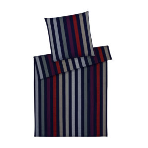 Elegante Flanell Bettwäsche Swift 26004-2 Streifen Navy Blau 135x200